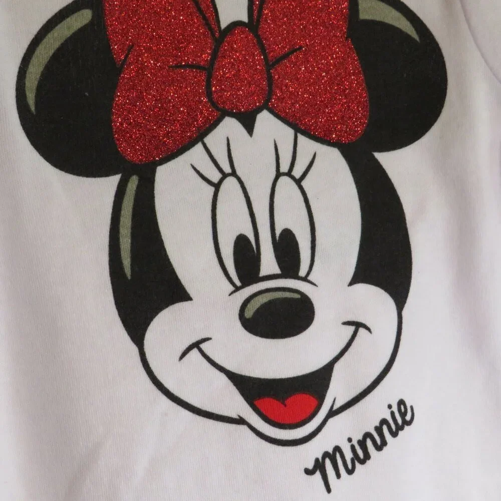 Baby Minnie Mouse Disney 2pc bodysuit & leggings 3-6mts glittered, tulle accent